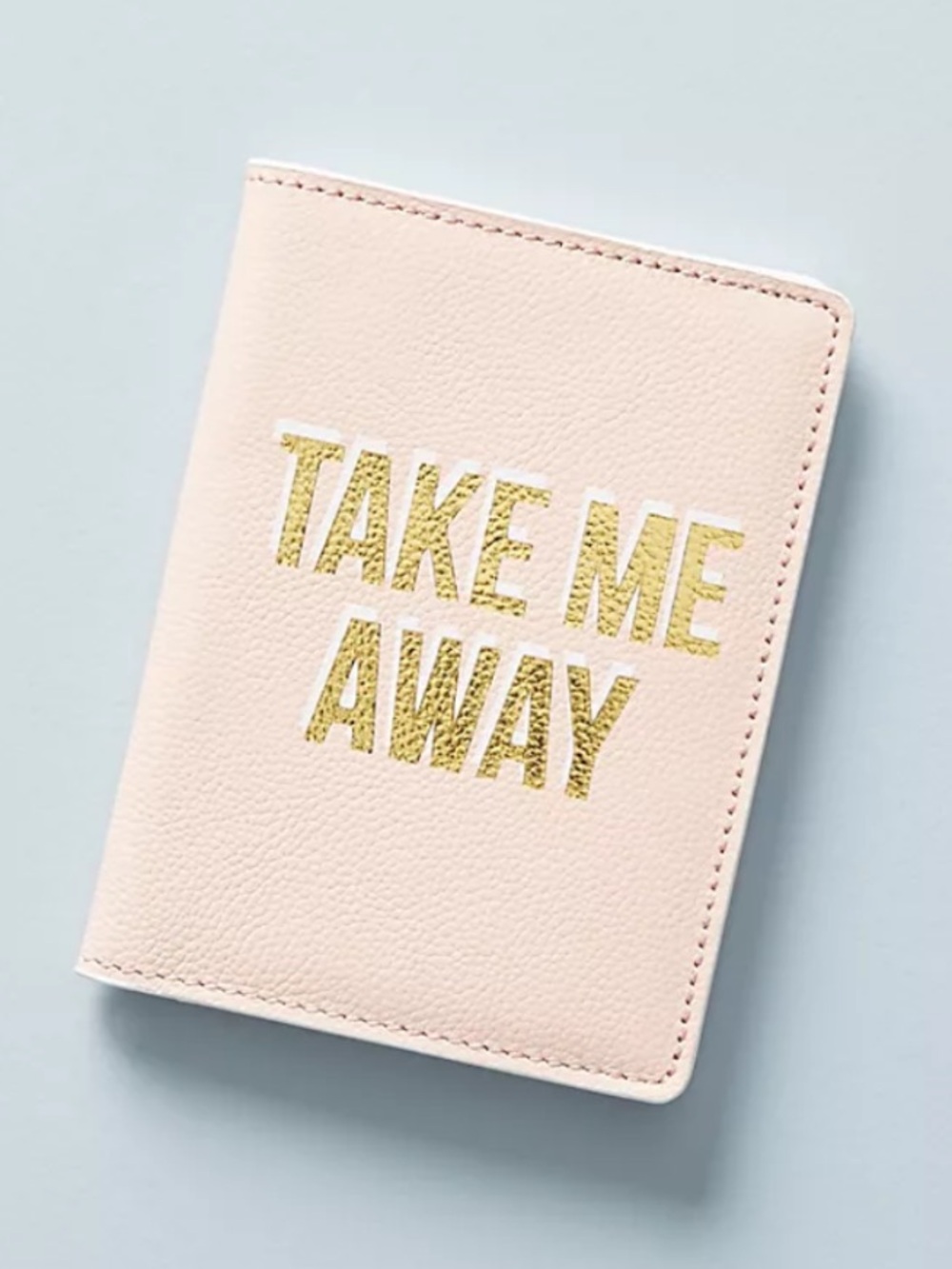 Anthropologie Take Me Away Peach & Gold Passport Holder Case